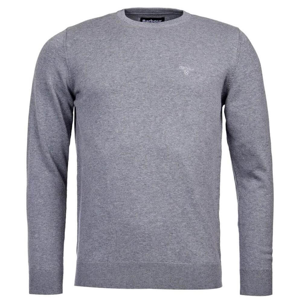 Barbour Grey Pima Cotton Crew Neck Jumper